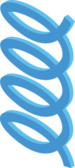 Poster - Blue metal spring is stretching and compressing, illustrating elasticity