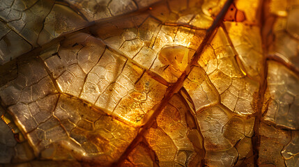 Wall Mural - The image is of a leaf with a brown and yellow color