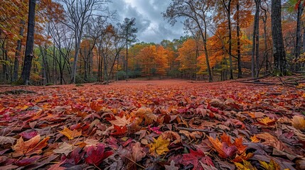 Sticker - Autumn Leaves in Forest