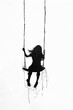© MagnusCort - A black and white sketch of a person swinging on a swing