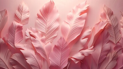 Aufkleber - Abstract Pink Leaves Background.