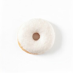 White doughnut isolated on white background