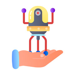 Sticker - An icon of nanobot designed in flat style 