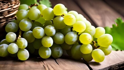 Canvas Print -  Freshly harvested green grapes ready for the market