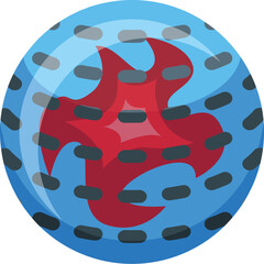 Aufkleber - blue sphere showing red energy powering up with black lines