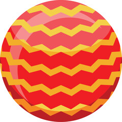 Poster - Red sphere showing wavy pattern, representing decoration concept for multiple purposes