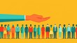 © DudeDesignStudio - Helping hand reaching out to a group of diverse people.