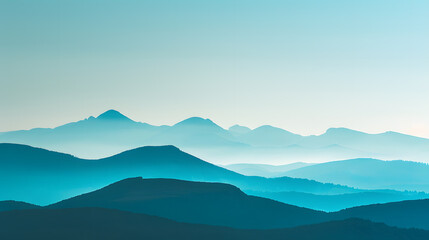 Wall Mural - The mountains are covered in a blue sky
