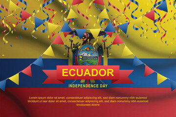 Wall Mural - Ecuador Independence Day background.