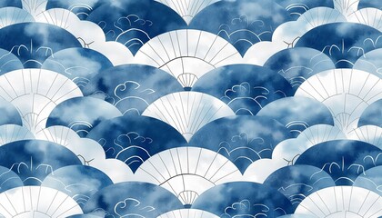Blue pattern watercolor gradient background