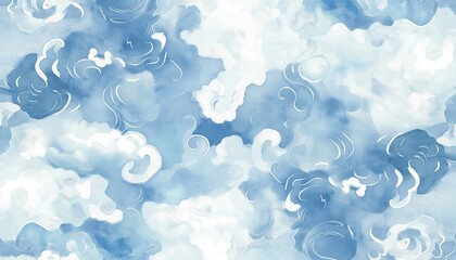 Blue pattern watercolor gradient background