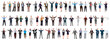 © LazyArtist - Set of businesspeople collection. Huge set of white collar worker people in professional clothing working in business office and finance. Flat design vector illustration on white background
