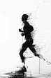© MagnusCort - A black and white sketch of a person jogging