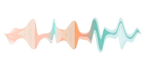 Poster - A simple vector graphic of sound waves, representing the audio channel on your phone or computer.The wave shape is clearly visible and has smooth curves to represent different sounds.