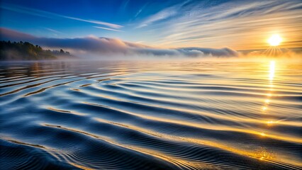 Wall Mural - Sea ripple water with morning fog