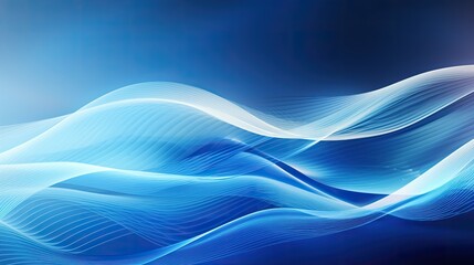 Poster - Digital waves on an abstract blue tech background