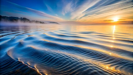 Wall Mural - Sea ripple water with morning fog