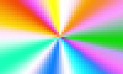 Poster - Trippy psychedelic colorful rainbow geometric shapes abstract background, Pixelated vector pattern