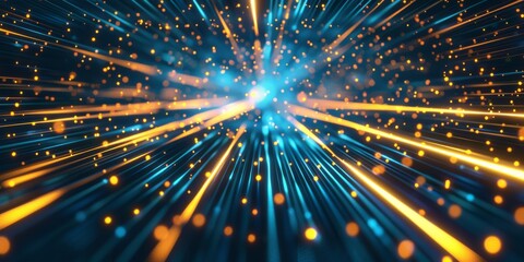 Poster - Abstract image with light streaks and bokeh conveys motion, vitality, and energy in an artistic way