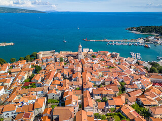 Wall Mural - Aerial View Over Krk, Primorje-Gorski Kotar, Croatia