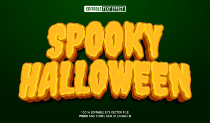 Poster - Editable 3d text style effect - Spooky Halloween text effect Template