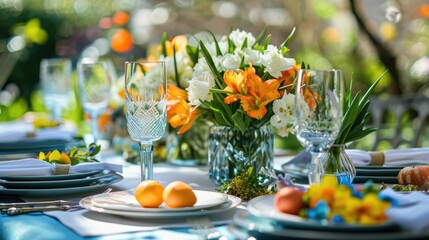 Sticker - Free springtime table setting