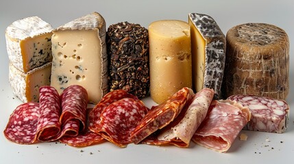 Sticker - Assortment of cheese, ham, salami, prosciutto and various types of cheese