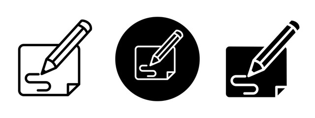 Fototapete - Annotation icon in filled and outlined editable styles, pen and document symbol sign, notes making icon