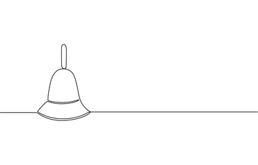 Wall Mural - Christmas Bell one line drawing. bell continuous. Vector, Continuous one line drawing of bell, Continuous one line drawing of bell. Vector illustration.