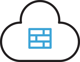 Wall Mural - Cloud Firewall Icon
