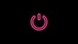 © MDANAMUL - Abstract neon power button icon magenta red color 4k illustration on black background.