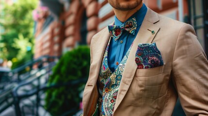Poster - Paisley fabric, used in modern fashion, adds a stylish and unique flair to garments and accessories.