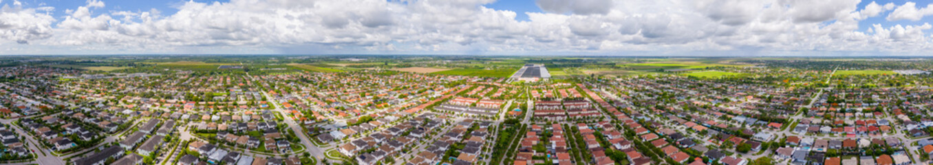 Poster - Kendall, Miami, Florida, USA. Aerial panoramic stitched photo photo of residential neighborhoods in Kendall Florida which is a subdivision of Miami Dade County