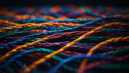 Glowing electric lighting transferring background.