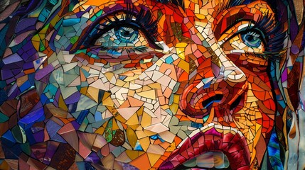 Poster - Dynamic mosaic artwork with bold designs captures attention; intricate patterns and vibrant colors compel.