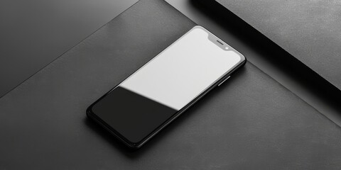Aufkleber - Minimalist smartphone displayed on a monochromatic background, focusing on the sleek design and innovative features through clean product photography