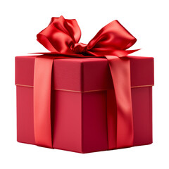 Wall Mural - red gift box isolated on transparent background cutout