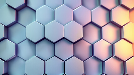 Wall Mural - A close up of a pattern of hexagons futuristic abstract background