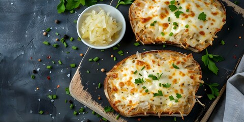 Wall Mural - Savory Chicken Reuben Sandwich on Marbled Rye with Sauerkraut and Melted Swiss Cheese. Concept Sandwich Recipe, Reuben Sandwich, Chicken Sandwich, Savory Delights, Comfort Food