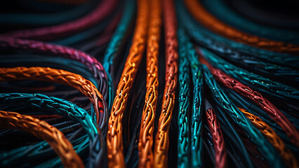 Glowing electric lighting transferring background.