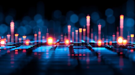 Poster - Futuristic Financial Data Visualization