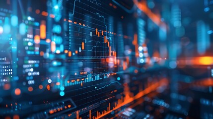 Poster - Futuristic Financial Data Visualization
