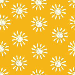 Wall Mural - cute sun icon seamless pattern. summer background. vector illustration