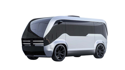 an electric concept Van design, The future of technology, design of product design, simple shape design, simple profile, sci-fi, unique style,  transparent background, png file, Generative AI 