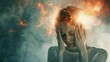 © BrilliantPixels - Burning Mind, Woman, Head, Pain, Fire,  Smoke,  Mental Health,  Stress,  Anxiety,  Migraine