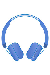 Simple headphones set, headset vector image in blue