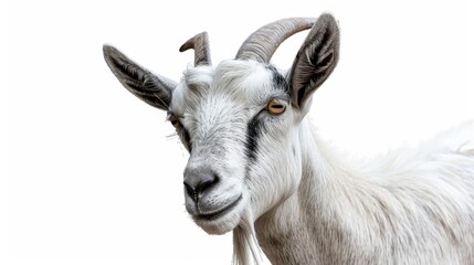 White background with gray goat