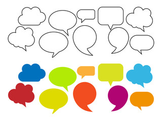 Wall Mural - speech bubble icon set. talk bubbles collection. cloud speech bubbles vector.