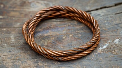 Twisted copper wire sailor s traditional rope circle