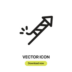 Leinwandbilder - Fireworks icon vector. Linear-style sign for mobile concept and web design. Fireworks symbol illustration. Pixel vector graphics - Vector.	